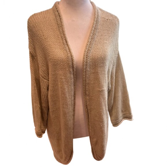Magaschoni Sweaters - 3/$25 Magaschoni Tan Open-Front Cardigan with Relaxed Fit Size M